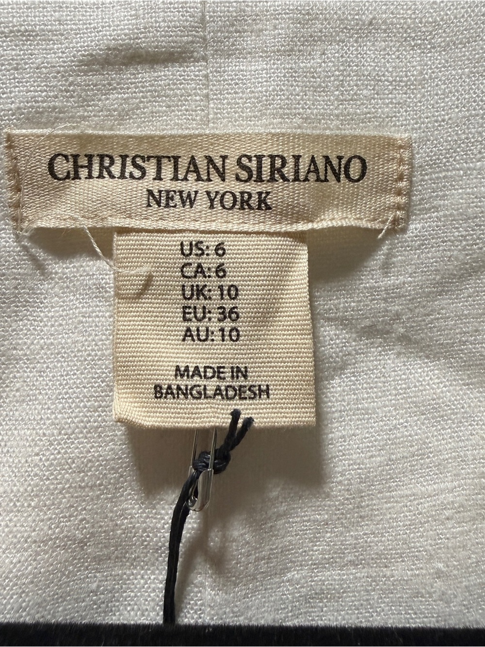 Christian Siriano White Linen Button-Front Crop Vest - Picture 3 of 4